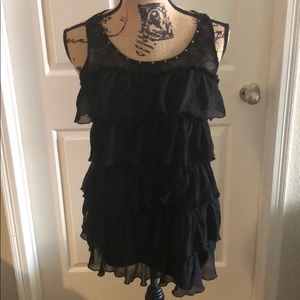 Black Ruffle and Lace top.